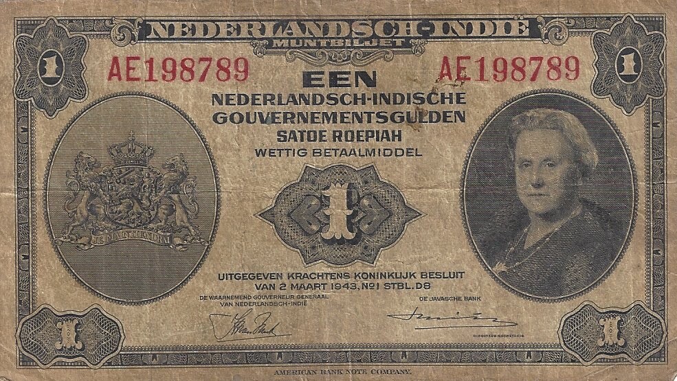 1943 Nederlandsch-Indie $1 Banknote