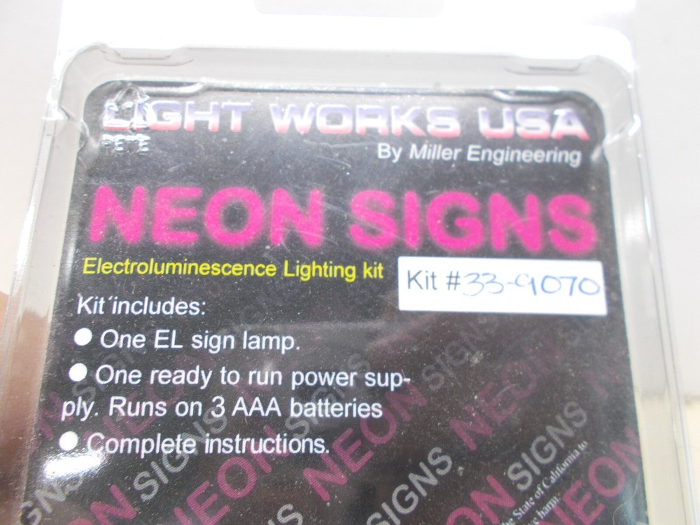 LIGHT WORKS-#33-9070-CHESSE SYSTEM-NEON SIGNS~ N-SCALE