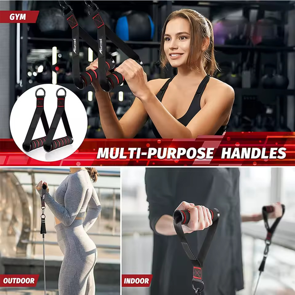 Heavy Duty Exercise Handles | Gym Cable Handles for Cable Machine Attachments.