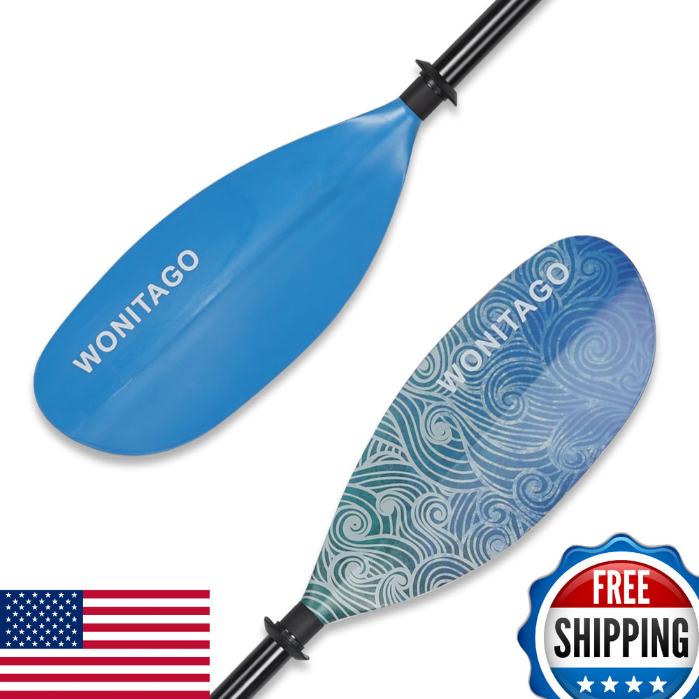 WONITAGO Kayak Paddle, Adjustable 230-250cm, Alloy Shaft, PP Blade, Floating