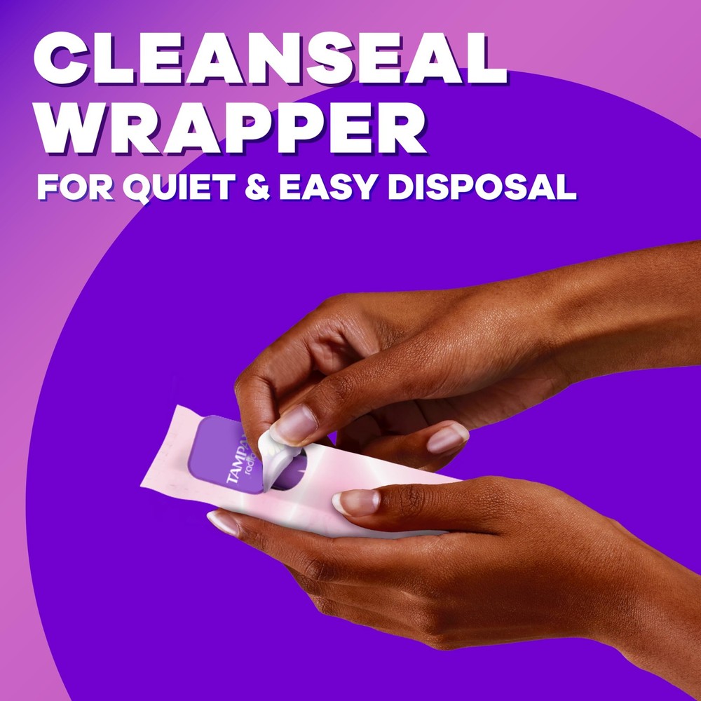 Radiant Tampons Multipack, with LeakGuard Braid, Light/Regular Absorbency, Un...