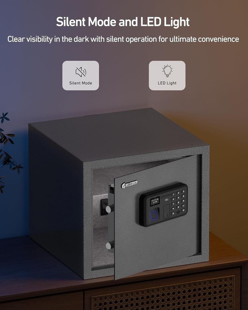 Billconch Smart Gun Safe for Multiple Pistols - Automatic Lock Safe Box with LCD