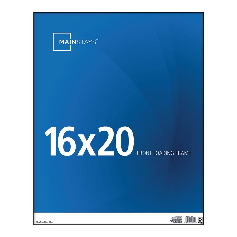 16x20 Front Loading Wall Picture Frame, Black