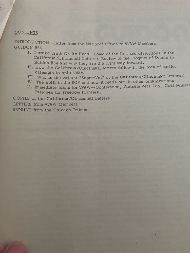 VVAW Guidon #65 + 1978 Internal Docs on Group Split, Rare Antiwar Ephemera