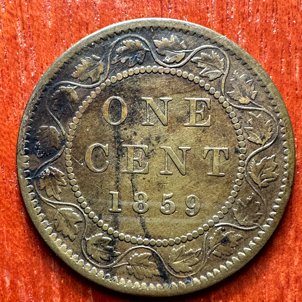 1859 Canada Large Cent - Die Crack