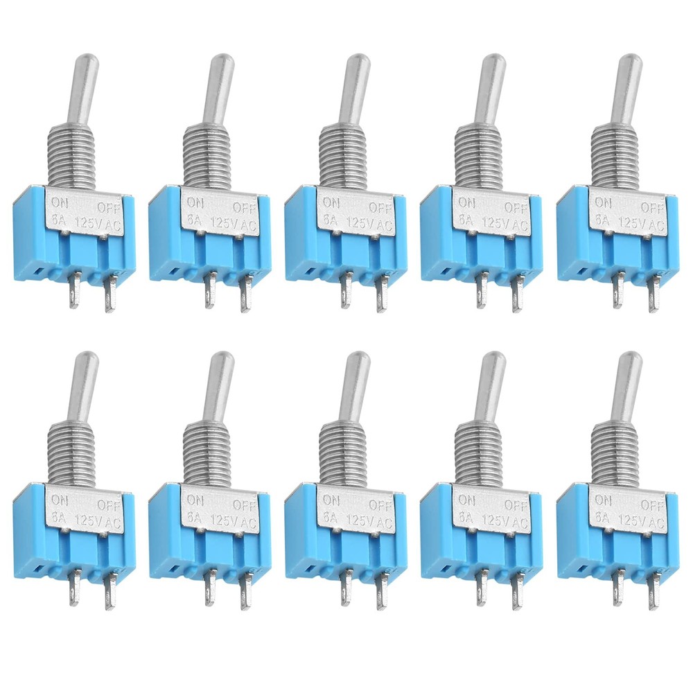 10PCS Mini Toggle Switch SPST 2 Pin 2 Position ON/Off Small Toggle Switch Min...