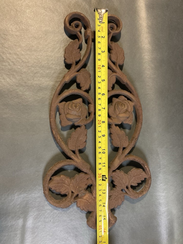 Cast Iron Rose Decor Rustic 16 Inch