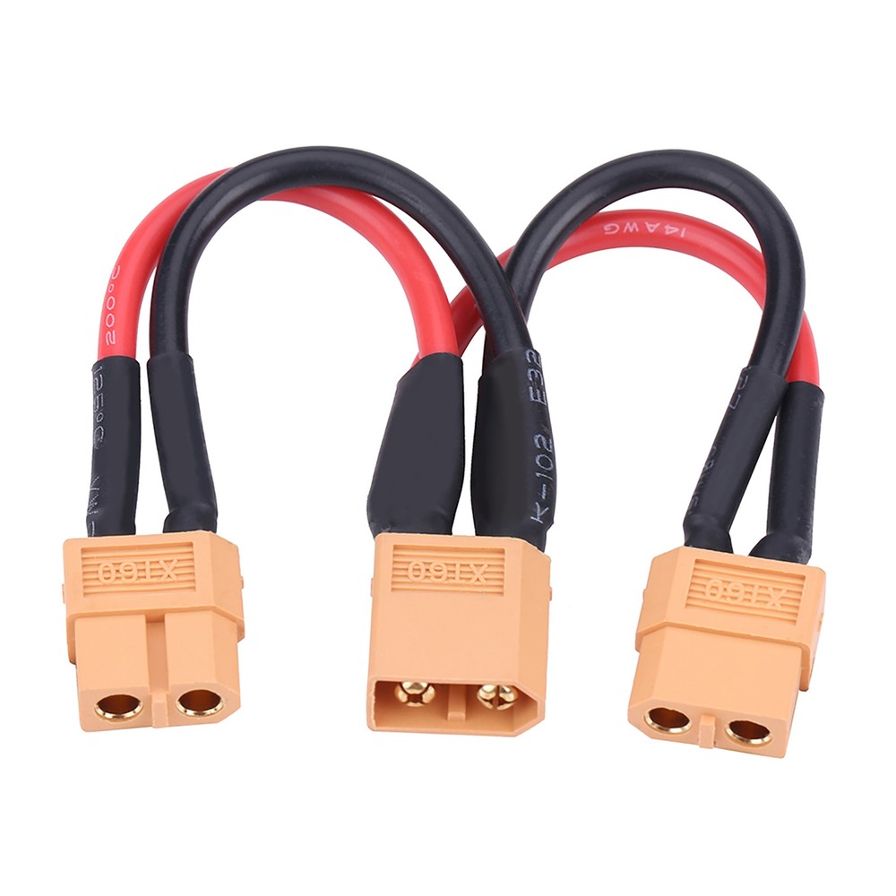 2Types XT60 Parallel Battery Pack Connector Adapter 14AWG Cable for RC Lipo