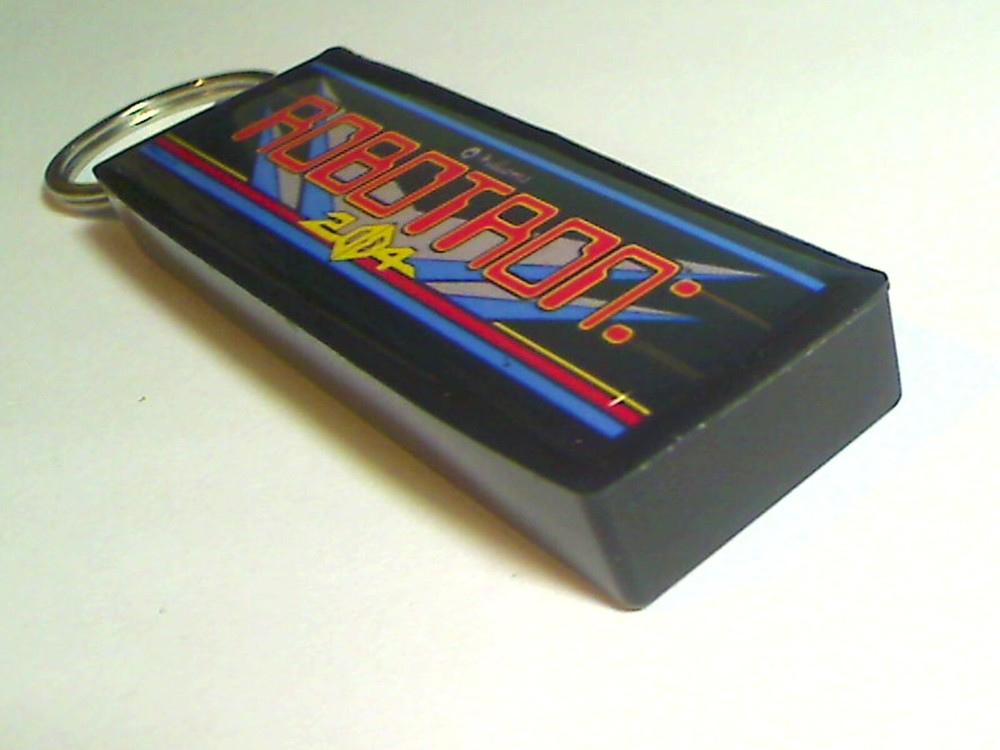 Robotron Arcade Marquee Coin Door accessory Keychain