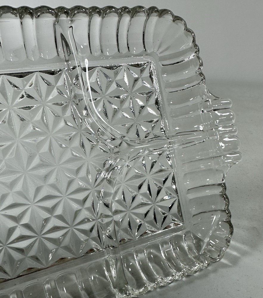 3pc Glass Appetizer Serving Plate 3 Compartment Edge Kitchen Serving Platters
