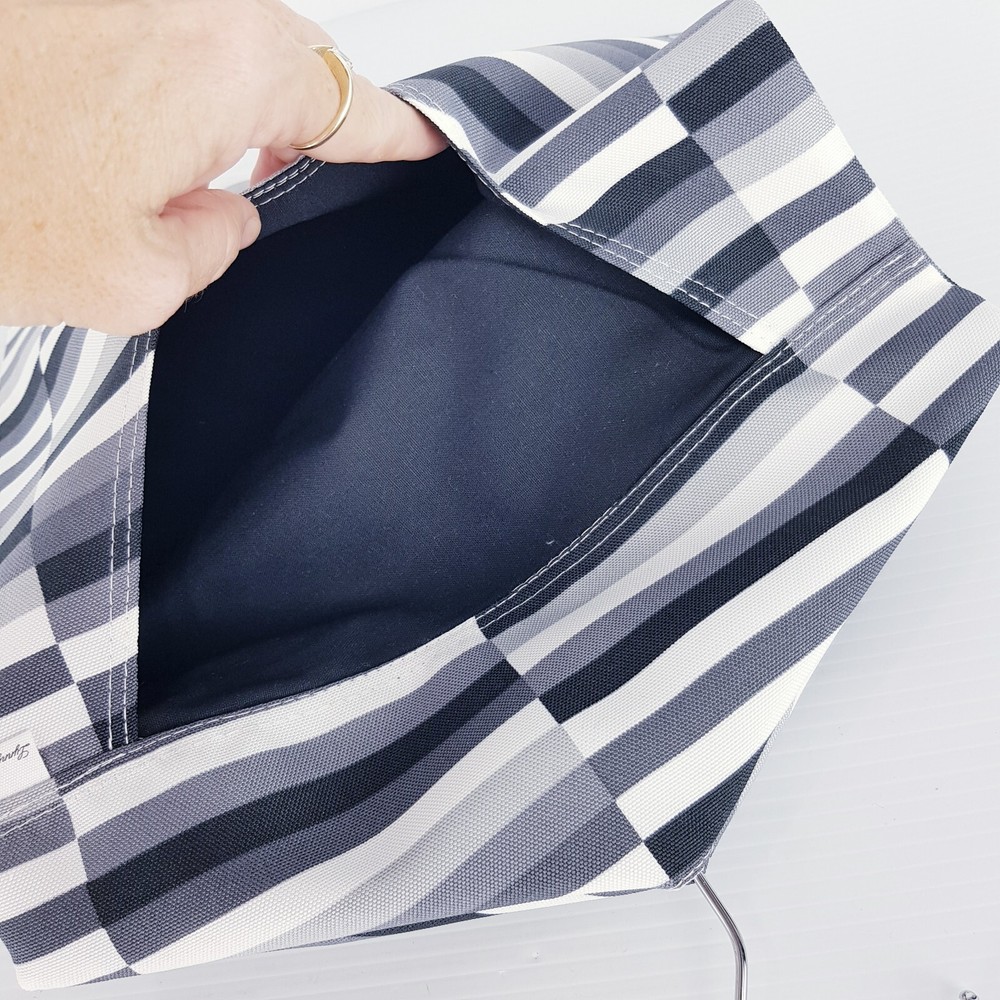 Peg Bag Handmade Black White Grey Abstract Lined Laundry Clothes Peg Holder