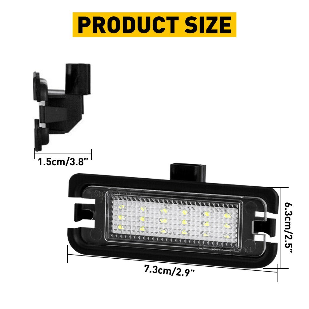 White LED License Plate Light Assembly Replacement For 2015-2021 Ford Mustang