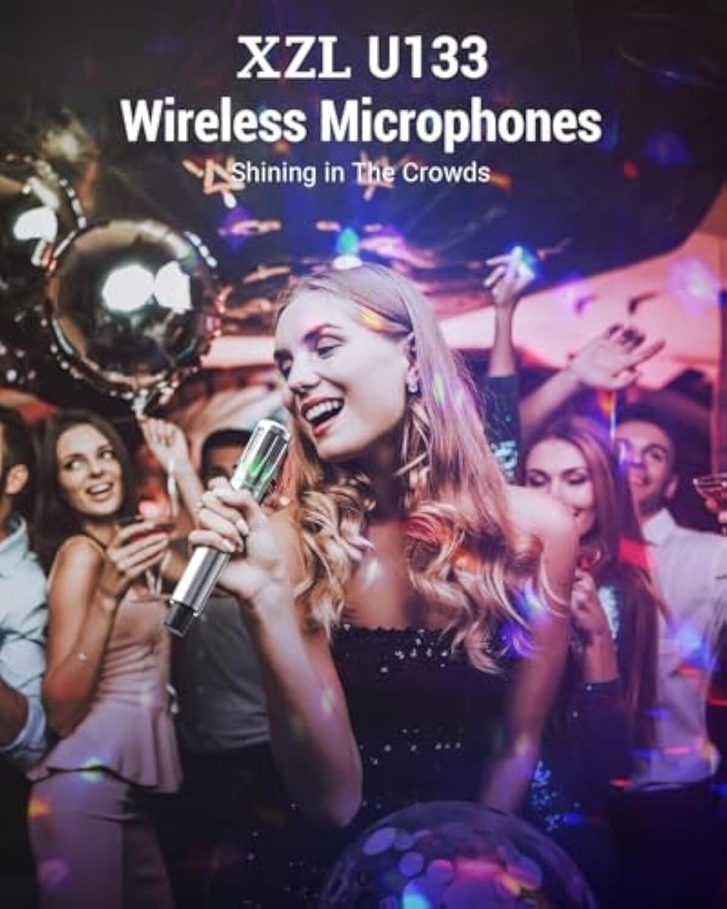Professional Wireless Microphones, Rechargeable UHF Dynamic Microphone