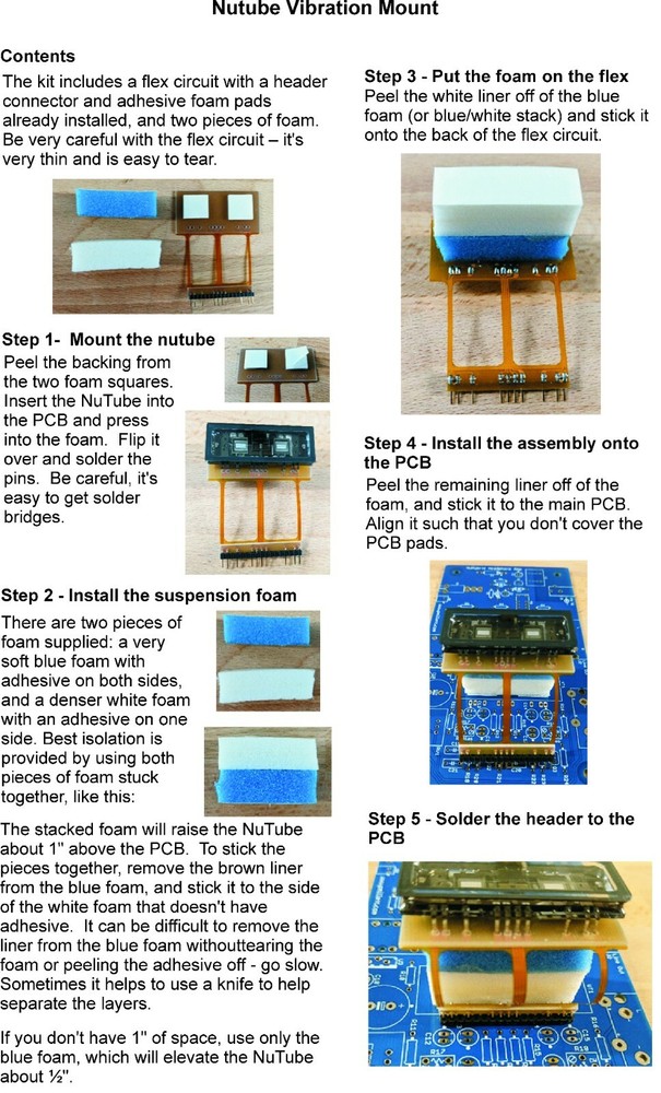 Anti-vibration mount for Korg nutube 6P1