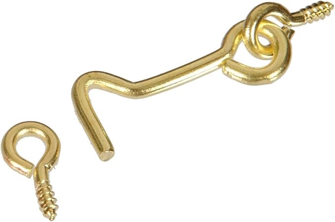Hardware Essentials Gate Hook & Eye Solid Brass 2-1/2" Bright Brass 851927