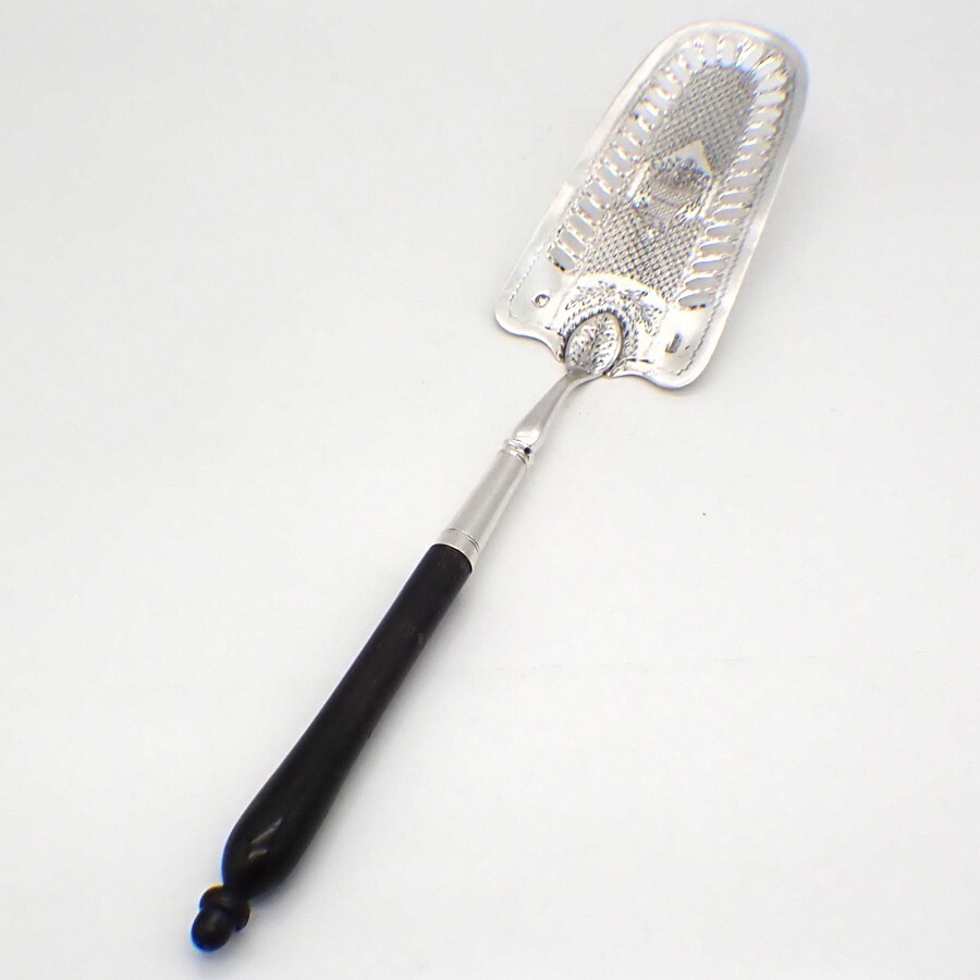 Antique Dutch Silver Server Wooden Handle
