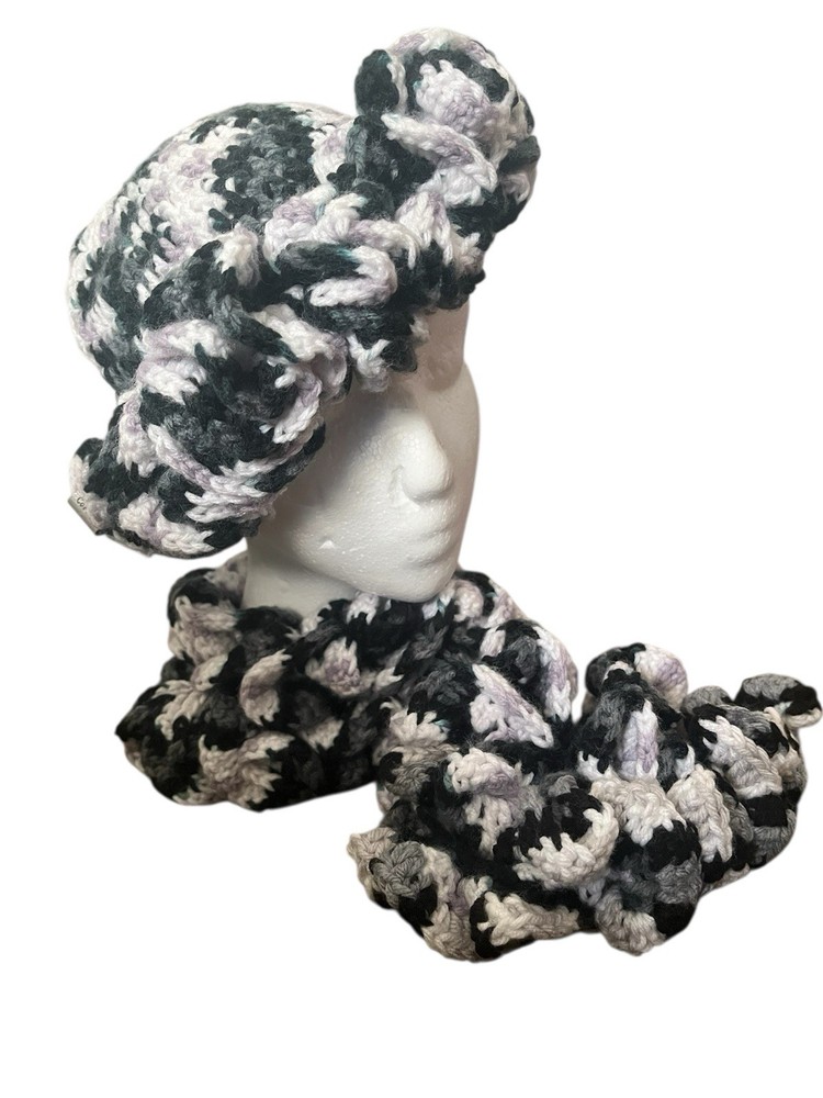 Crochet Ruffle Hat And Scarf