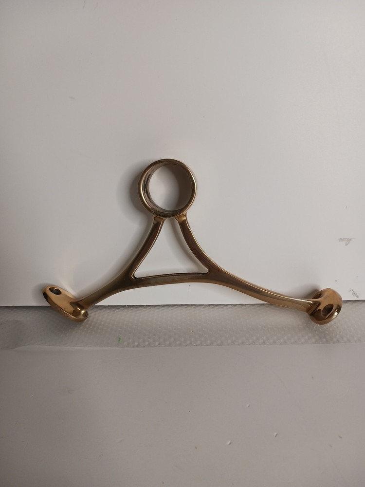 Bar Bracket 3 Polished Solid Brass Floor Wall Fit 1.5" Screws  #Bracket #brass
