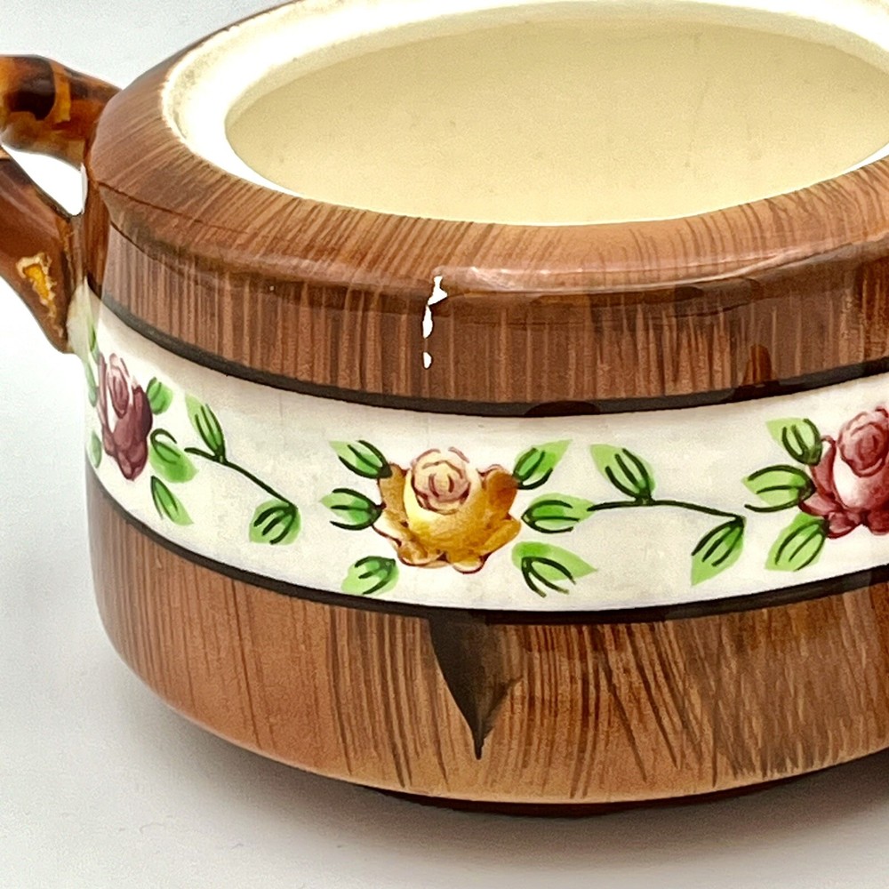 Vntg Orchard Ware Lidded Condiment Caddy/Server Hand Painted
