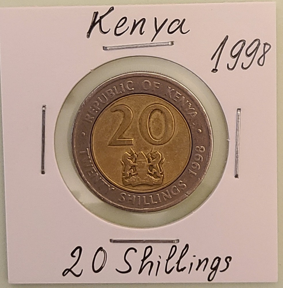 Kenya coin, 20 Shilling, 1998