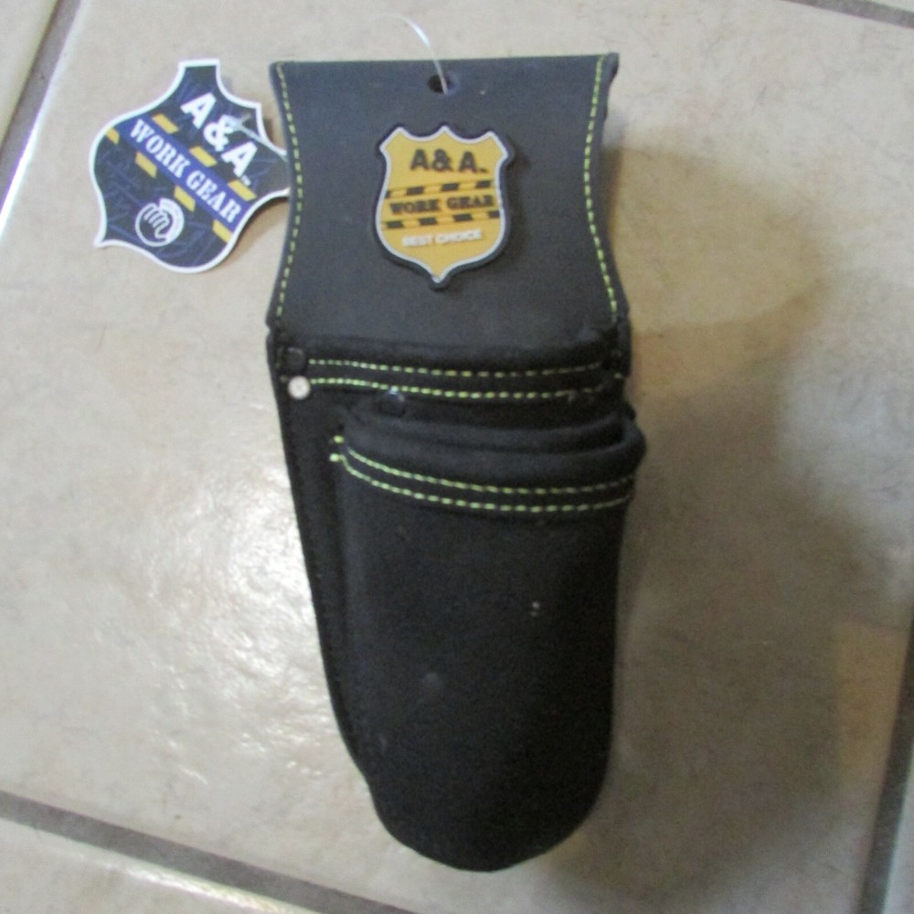A & A Work Gear Tool Holder/Pouch w/ Belt Loop -10" L x 4" W Black (CA 5)