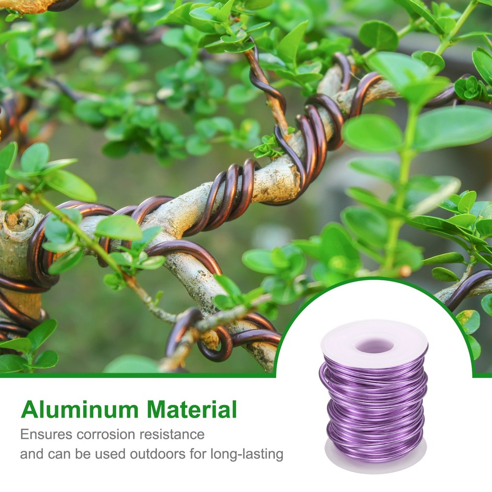 Bonsai Wire Anodized Aluminum Training Wire Roll 3mm 33ft Light Purple