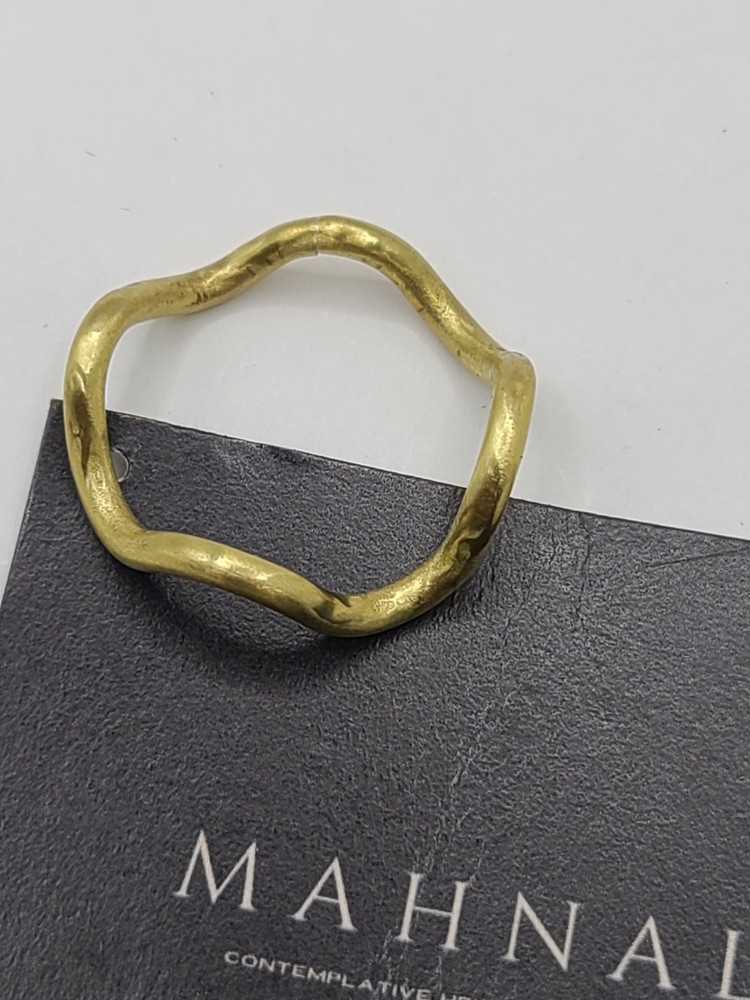 Mahnal Kundalini Solid Brass Artisan Ring sz 8