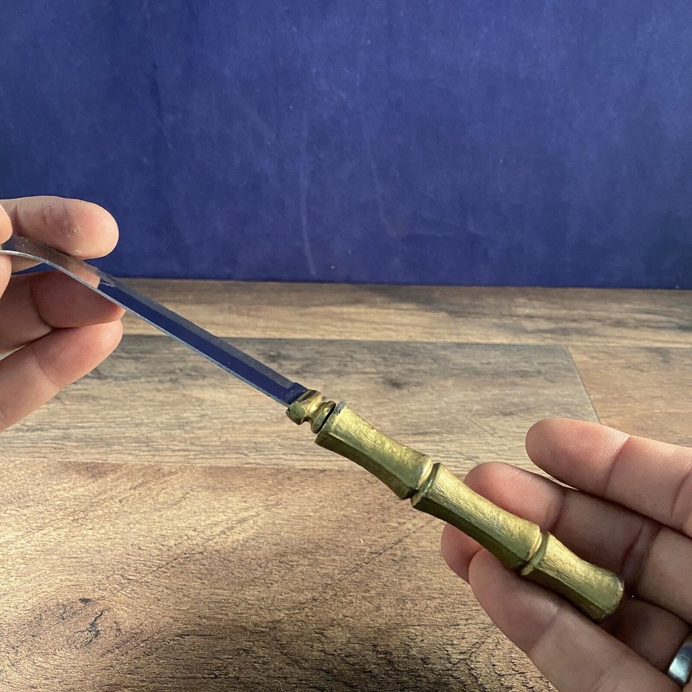 Bread Cocktail Knife Solid Brass Bamboo Shaped Handle