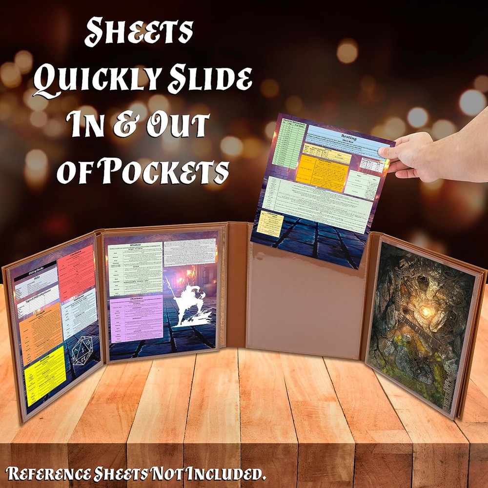 DM Screen 8-Panel GM Folding Dungeon Master Screen with 2 Panels for TTRPGs
