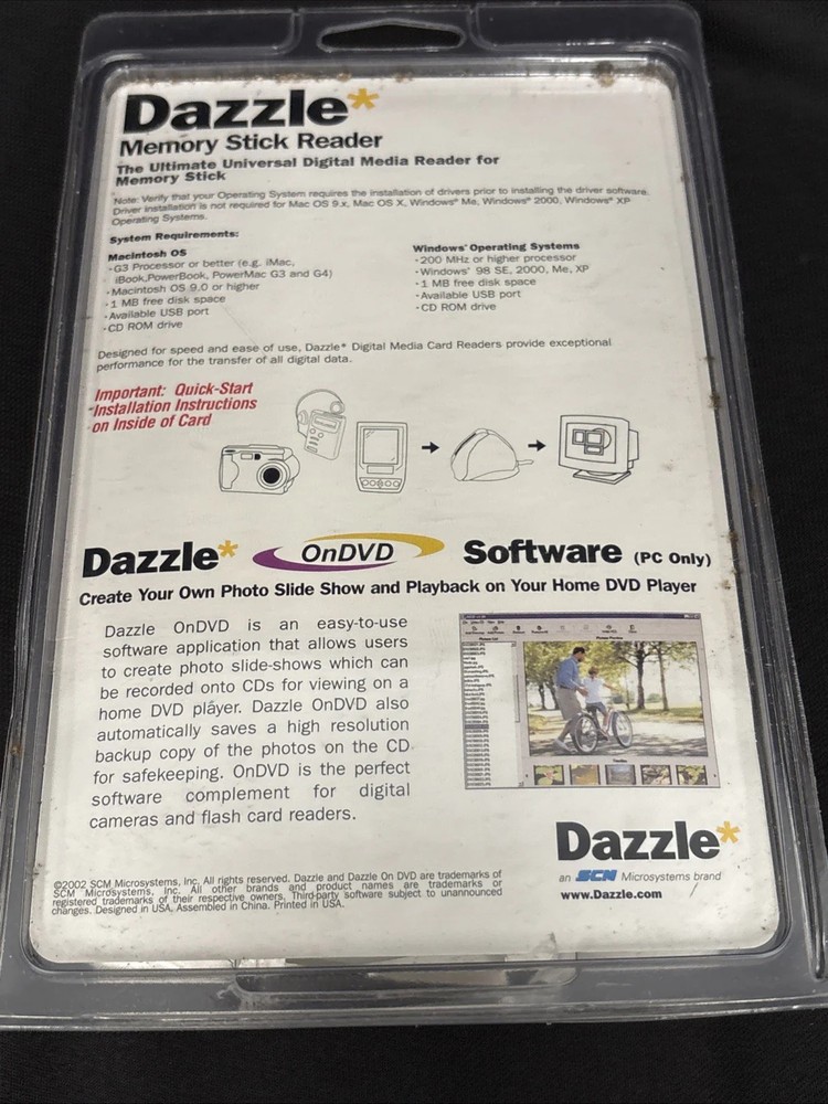 L505 new Dazzle CompactFlash Reader/Writer Digital Media Read Software DM8000