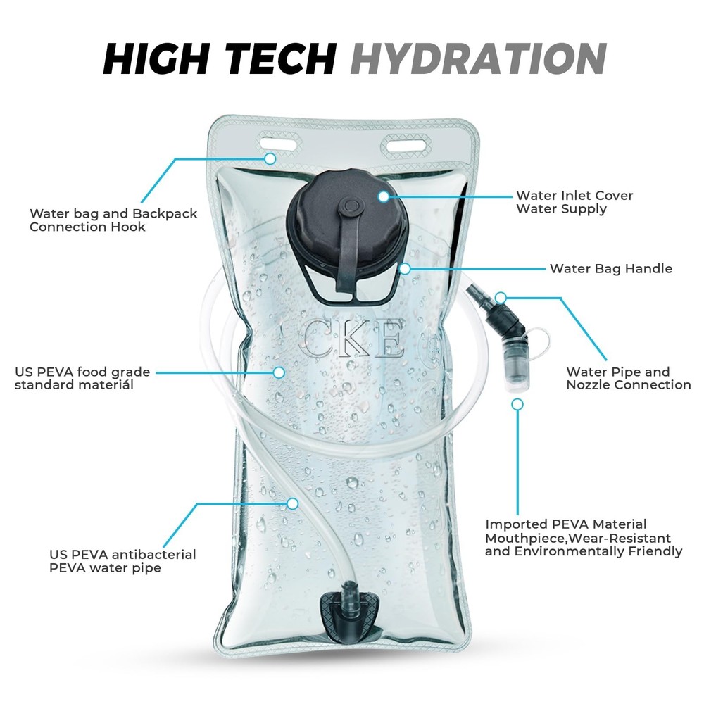 Hydration Backpack Hydration Pack Water Backpack with 2L(70-Ounce) Hydration ...