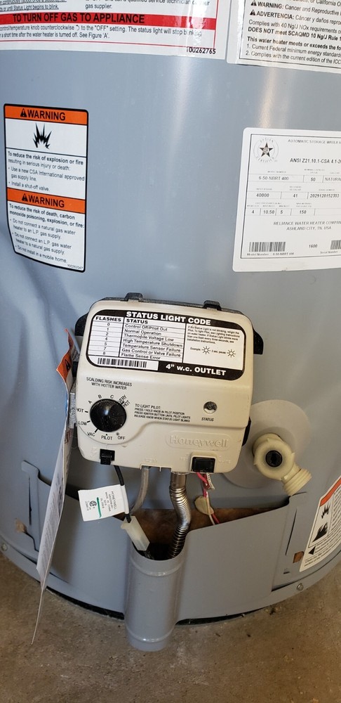 RELIANCE 50 Gallon 40000 Btu Natural Gas Water Heater