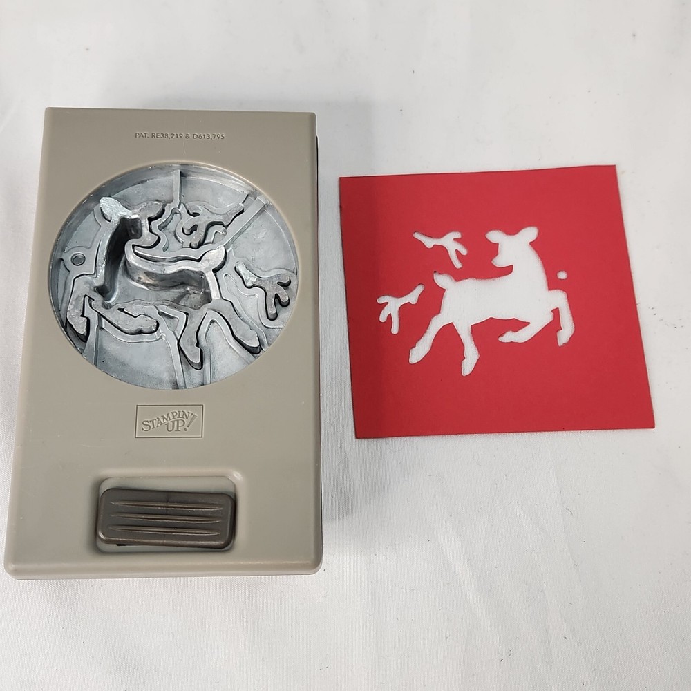 Stampin Up Flat Lock Down Punches DEER BUILDER punch Die Cut Spring Loaded Doe