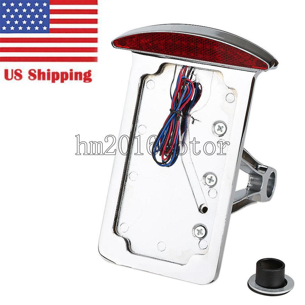 Vertical Side Mount License Plate Holder Bracket Tail Light for Harley Custom US