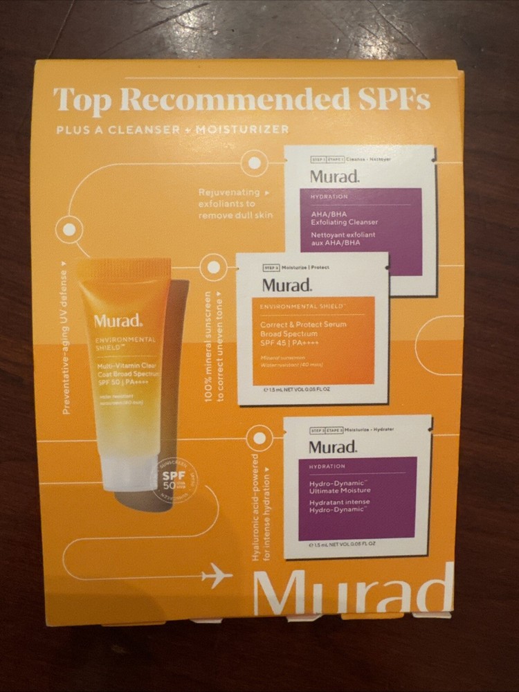 Murad SPF Travel Size Sample Suncreen Set for AM & PM INCLUDES 3 FREE SAMPLES