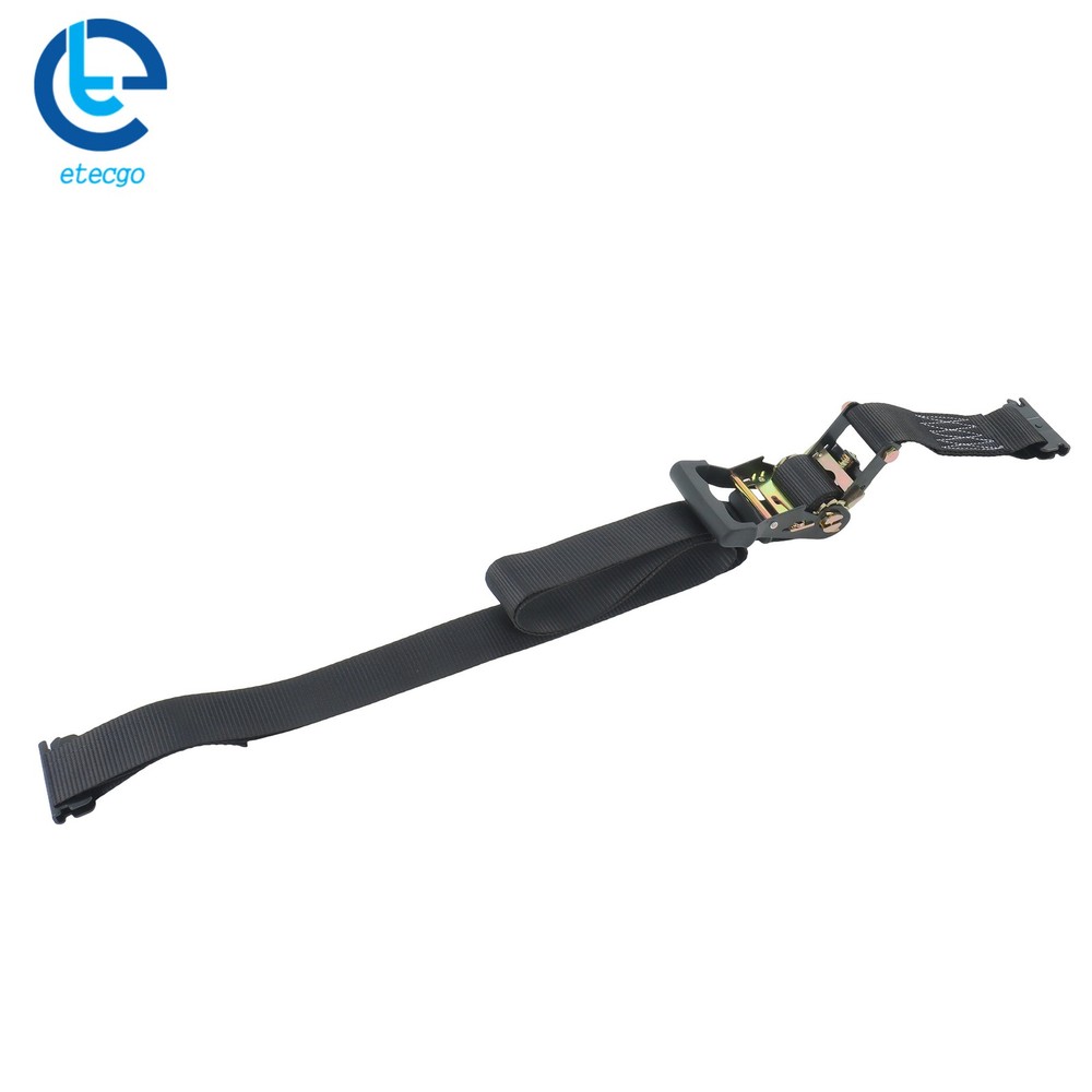 Black Wheel Chock and Ratchet Strap Bundle 2 Sets 9ft With Storage Bag For Van