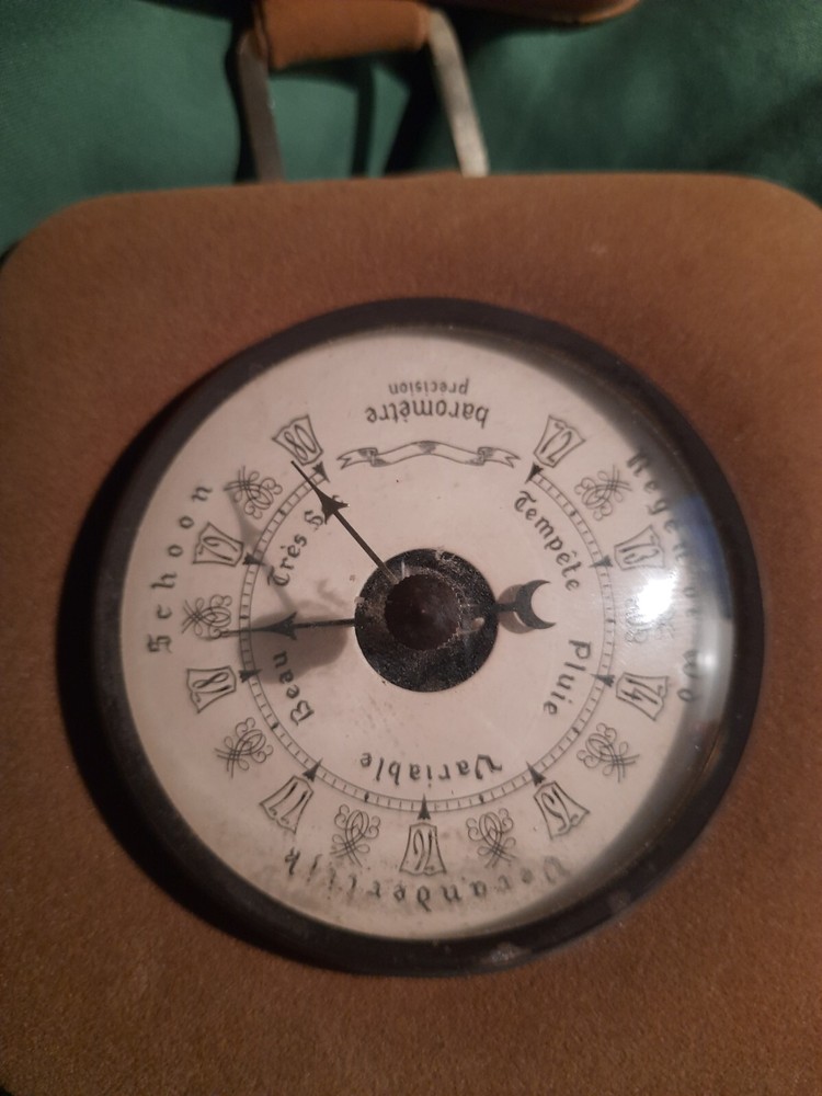 ANTIQUE RECTANGULAR THERMOMETER BAROMETER HYGROMETER