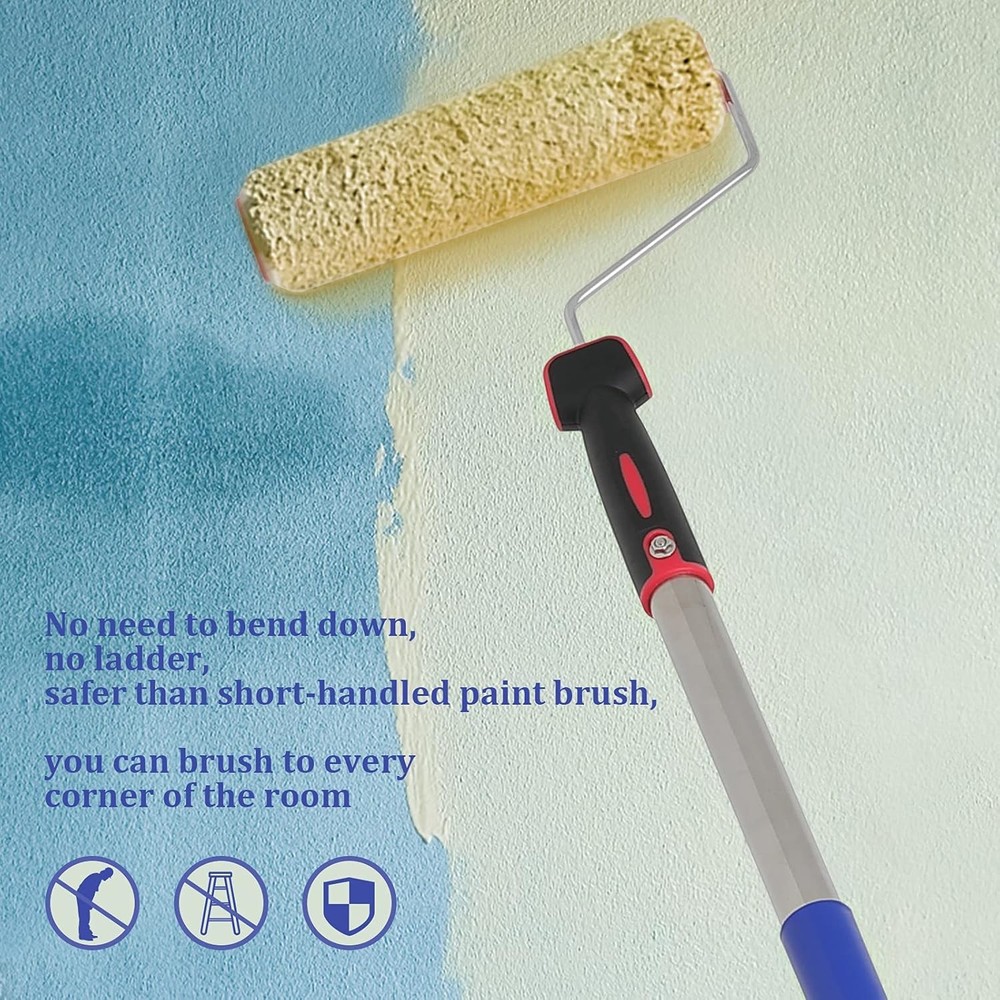 FLY HAWK Paint Roller,4 FT Brush kit Multi-Function Paint Roller kit with House