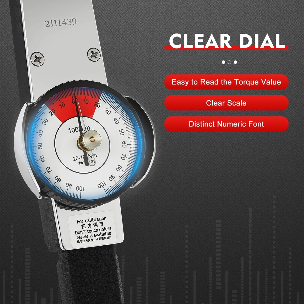 2-dir Dial Torque Wrench 0-1n.m 0-100n.m Indicator Cursor Spanner Watch Tester