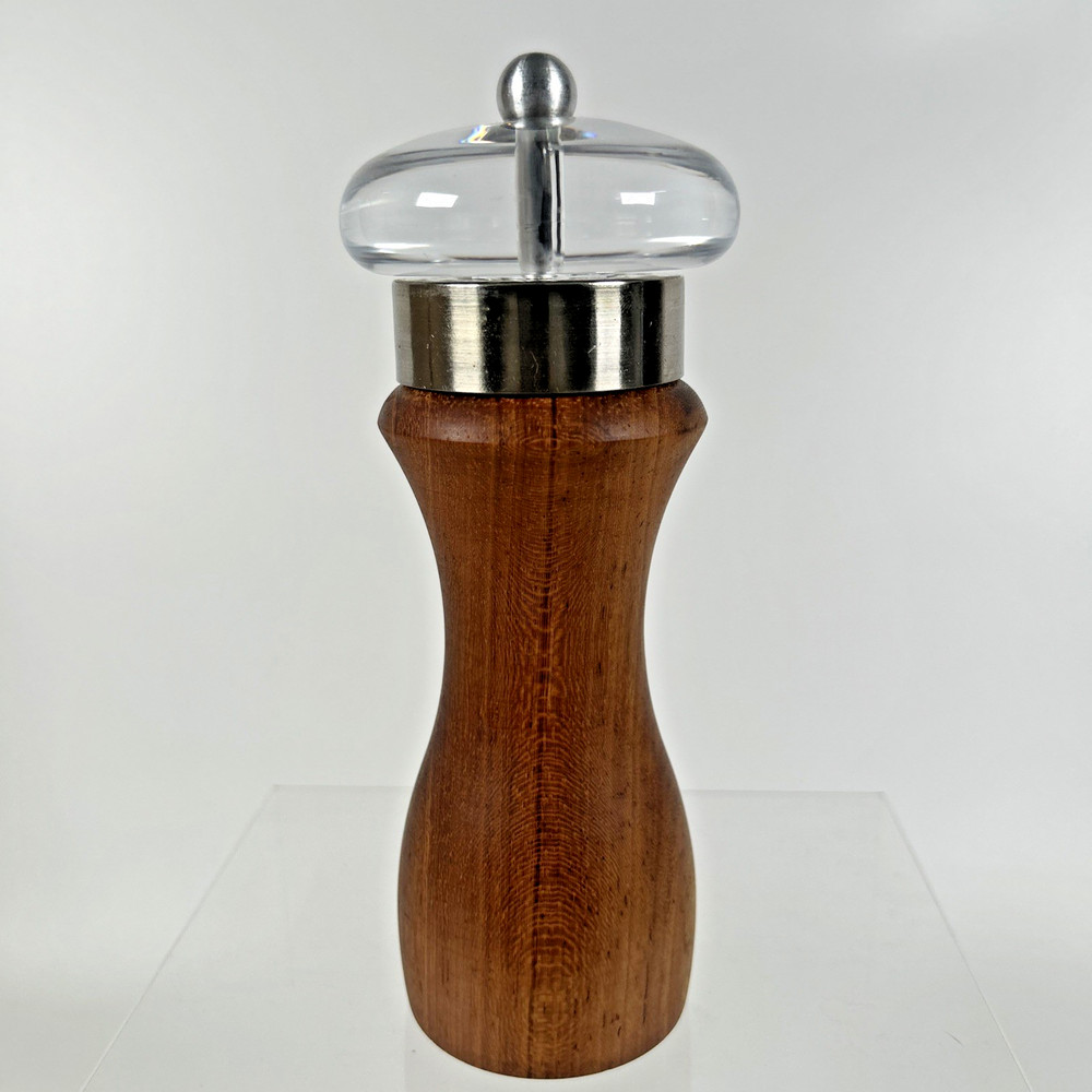 William Bounds Lucite/Wood 7" Pepper Mill Adjustable Grinder Course/Medium/Fine