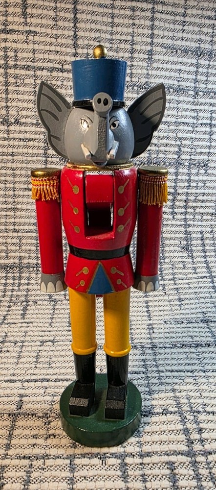 Vintage Swank Wooden Elephant Christmas Nutcracker