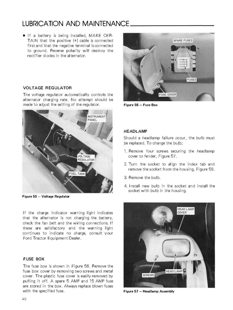 Tractor OPERATOR INSRUCTION MAINTENANCE MANUAL FITS FORD 1510 TRACTOR
