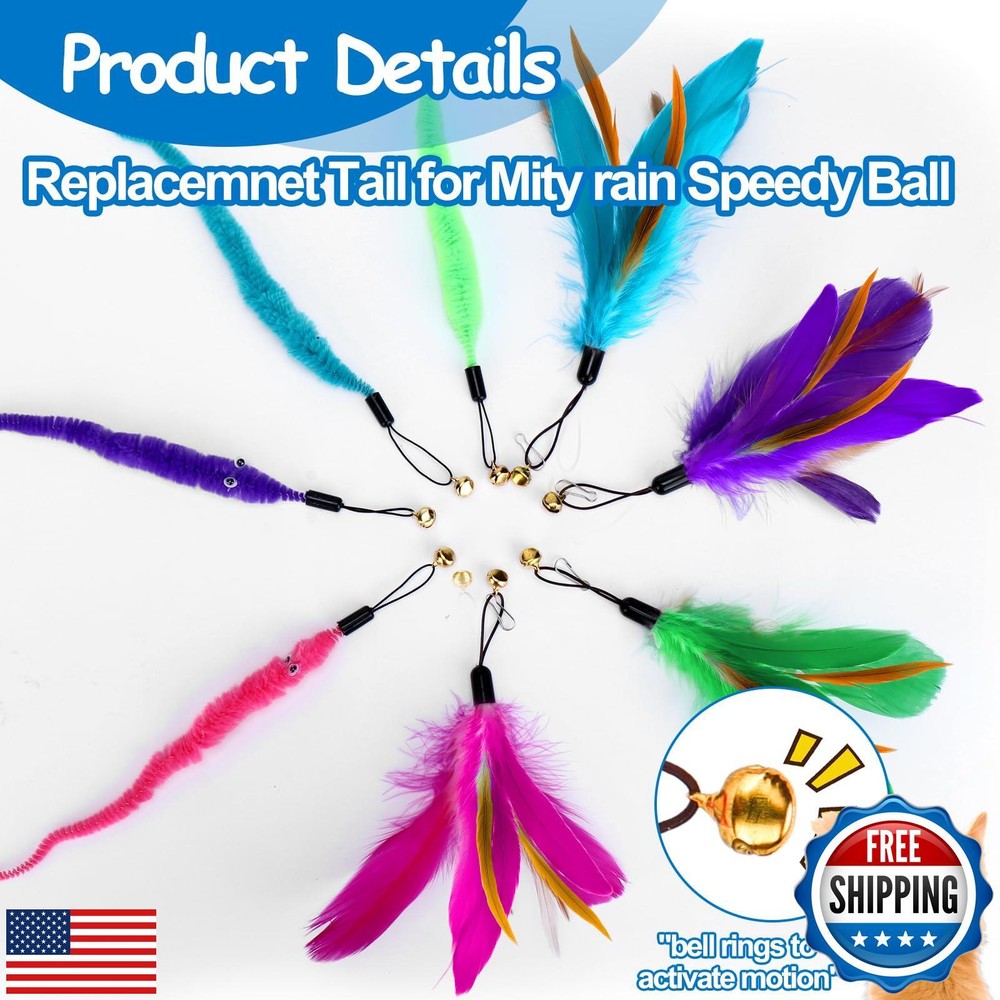 Mity rain Interactive Cat Toys Replacement Tails, Replacement Tails for Speed