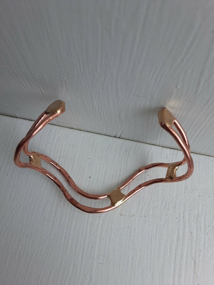 Copper and brass cuff bracelet, handmade