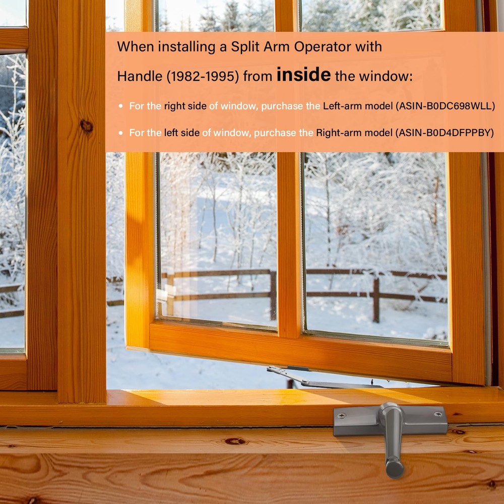 Split Arm Operator Right Hand with Handle for Replacing Damaged Window Crank ...