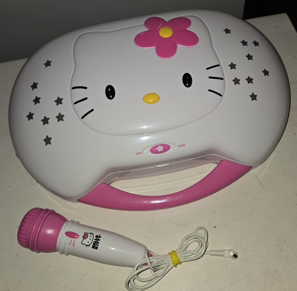 Hello Kitty KT2003B Karaoke System CD Player with 1 Microphone - Tested Working