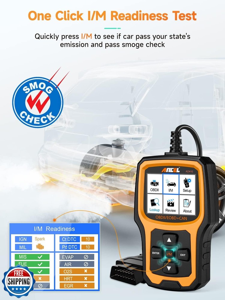 ANCEL AD410 Enhanced OBD2 Scanner, Vehicle Code Reader for Check Engine Light