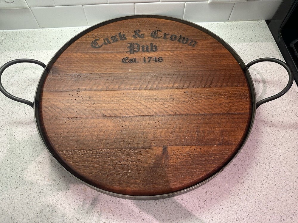 Pub Serving Tray 27” Cask And Crown