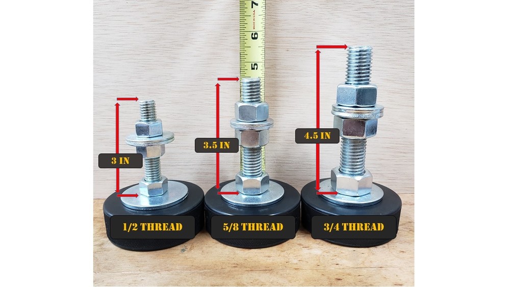Leveling Anti Vibration Feet Foot 3" Pad