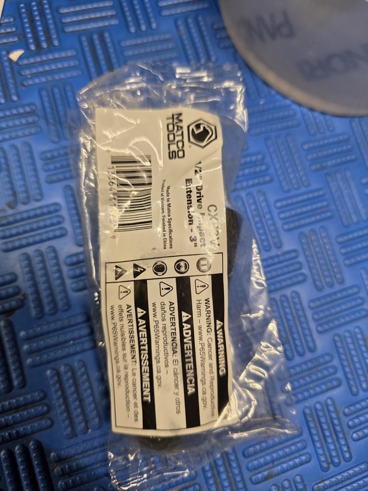 MATCO TOOLS IMPACT EXTENSION 3" SOCKET IMPACT EXTENSION 3"LONG 1/2 Drive